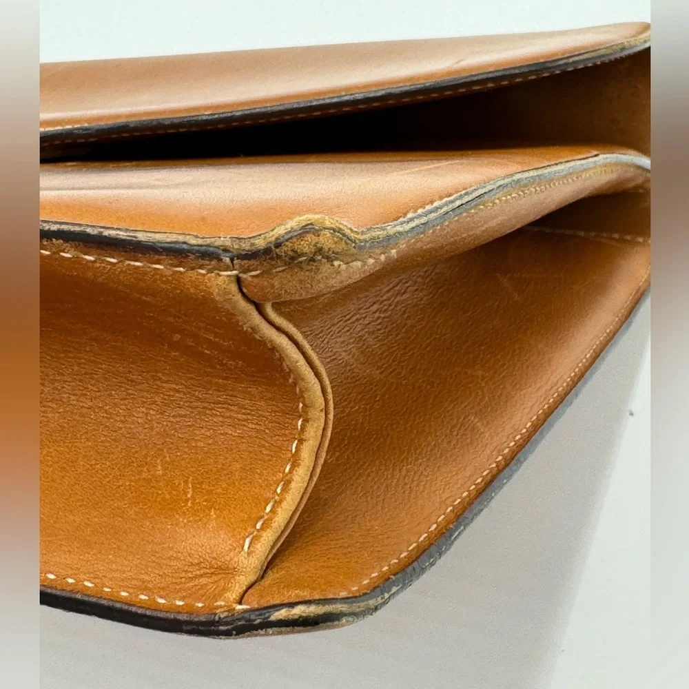Gucci-Authentic-Vintage All Leather 2 Way Handbag Camel - Picture 12 of 13